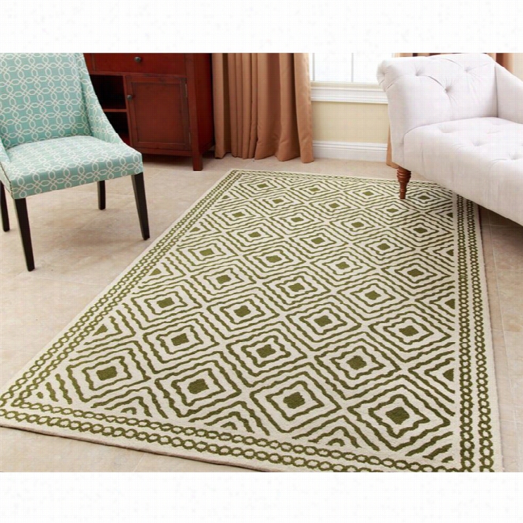 Abyson Living 3' X 5' New Zealand Wool Rug In Forest Green