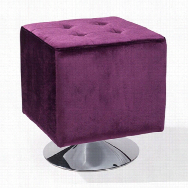 Armen Living Pica Square Ottoman In Purple