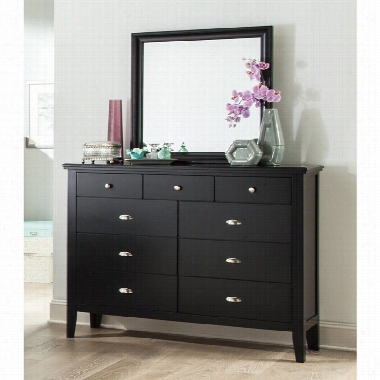 Ashleey Braflin 2 Piece Wood Dresser Set In Black