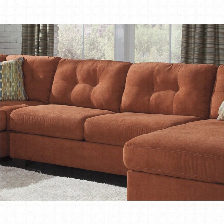 Ashley Delta Citg Armless Loveseat In Rust