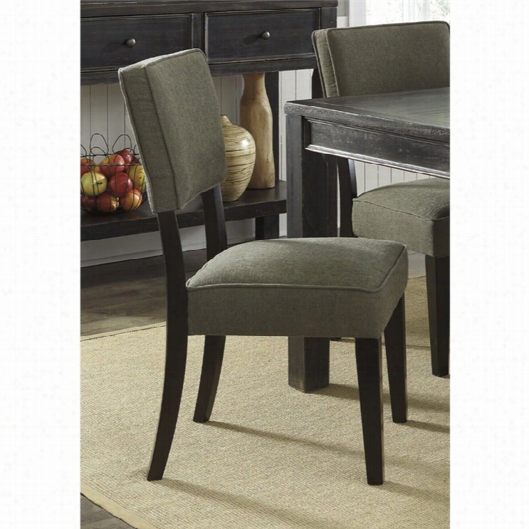 Ashley Gavelston Fabric Upholstered Dining Chair In Green