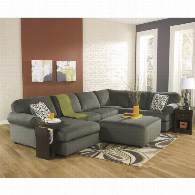 Ashley Jessa Place 4 Piece Left Chaise Sectional In Pewter