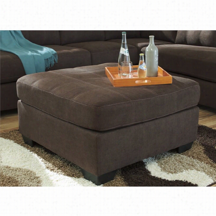 Ashley Mmwier Fabric Oversized Accent Ottoman In Walnut