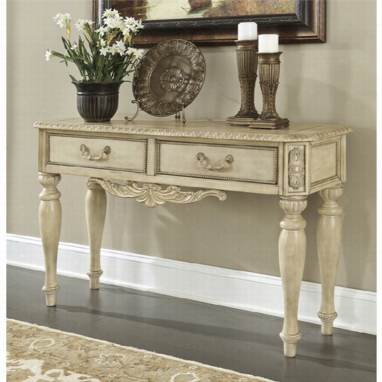 Ashley Ortanique Console Table In Li Ht Brown