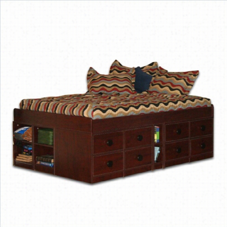 Berg Furniture Sierra Full Size Low Jr. Captain's Bed-pewter