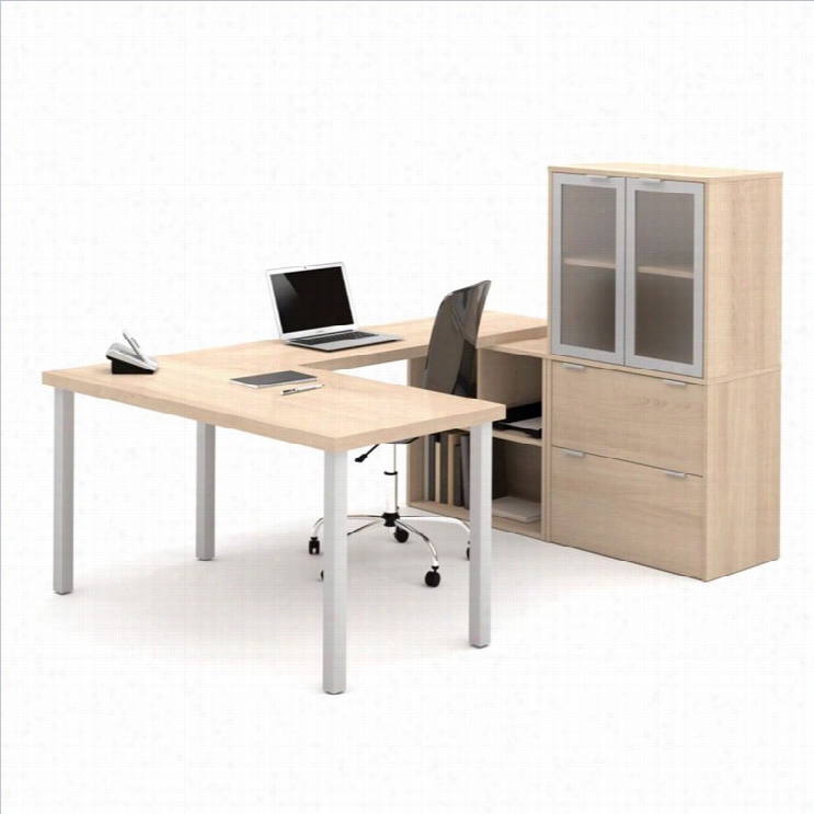 Bestar I3 U-shapde Desk N Northern Maple