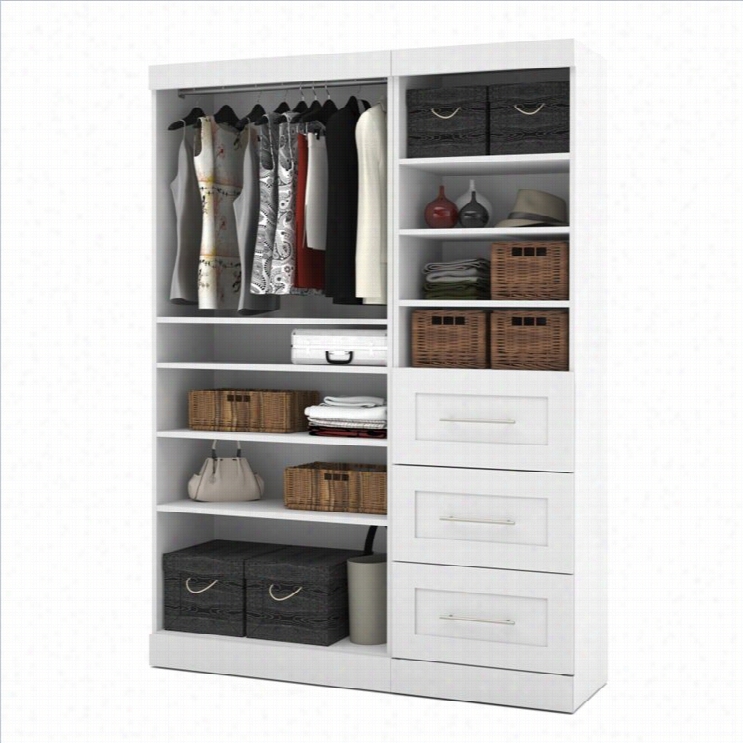 Bestar Pur 61 2 Piece 3-drawer Storag Unit In White