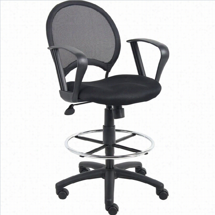 Boss Station  Mesh Drafting Chair With Loop Arms