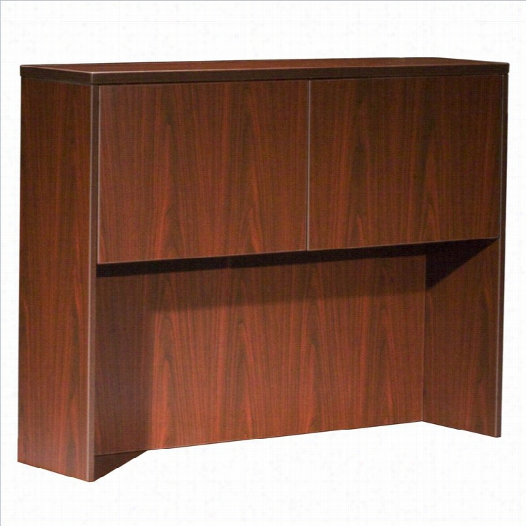 Boss Office Products Hutch With 2 Doors In  Mahogany-mahpgany