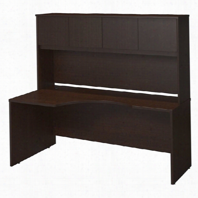 Bush Bbf Series C Elite 72w Left Curve Cokputer Desk In Mocha Cheerry