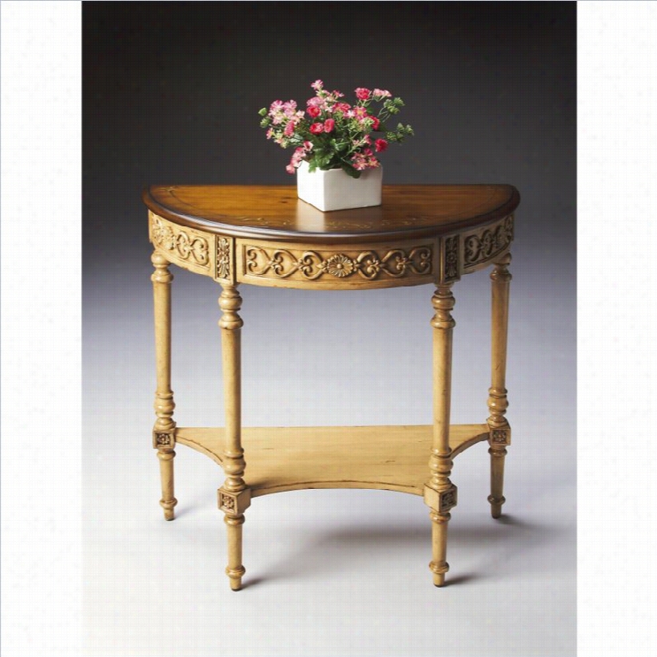 Bulter Specialty Demilune Console Table In Pine N'  Cream