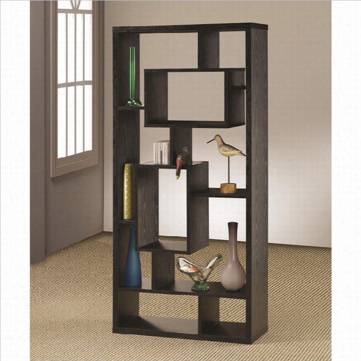 Coastwr Contemporary Asymmetrica L Cub Bookcase Black Finish