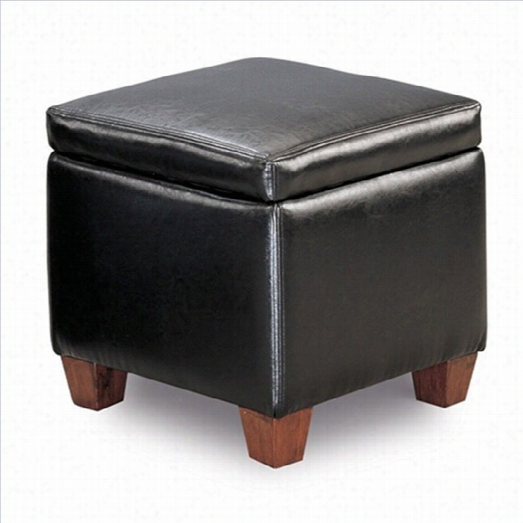 Coaster Fa Ux Leather Accent Cube  Foot Stool Ij Black