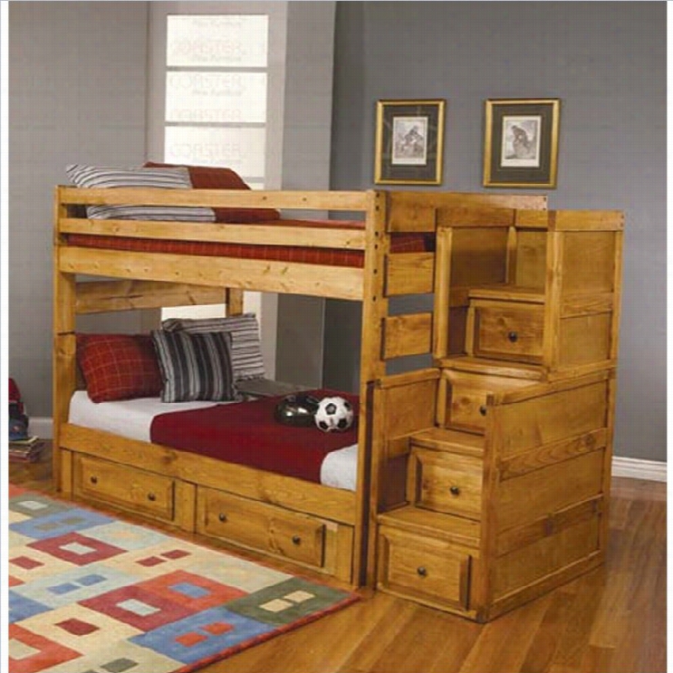 Coaster Wrangle  Hill Full Over Full Wood Bunk  Bed In Amber Wash