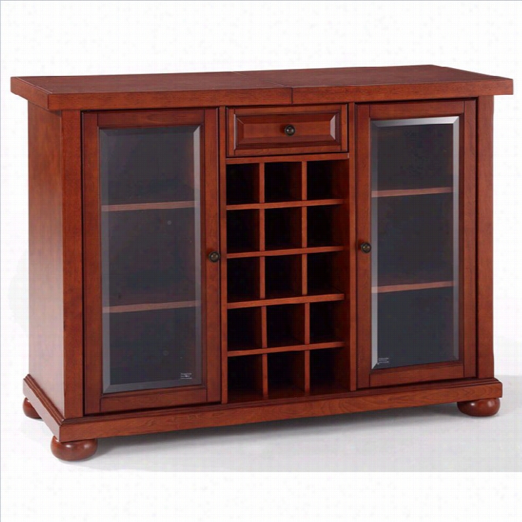 Crosley Alexandria Slidign Top Home Bar Cabinet In First-rate Work  Cherry