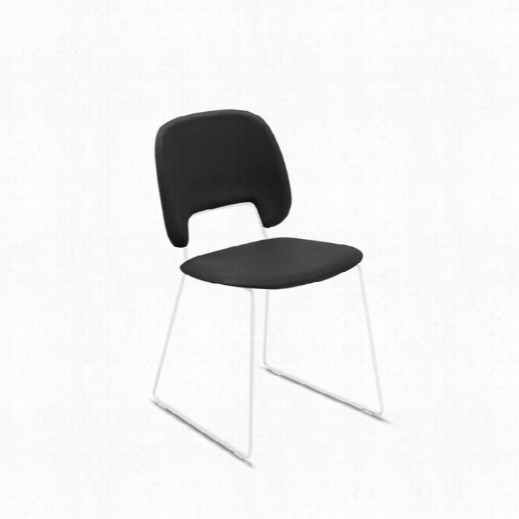 Domitalia Trafffic 18.5x21.25 Stacking Chair In Skill Black And White