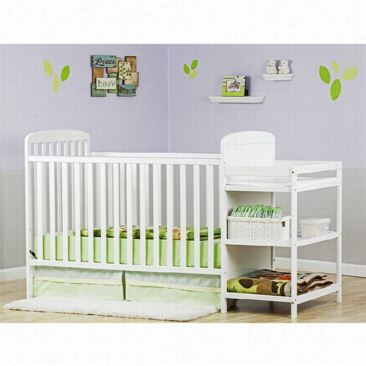 Dream On Me 4-in-1 Full Size Crib And Changing Slab Combo In Happy