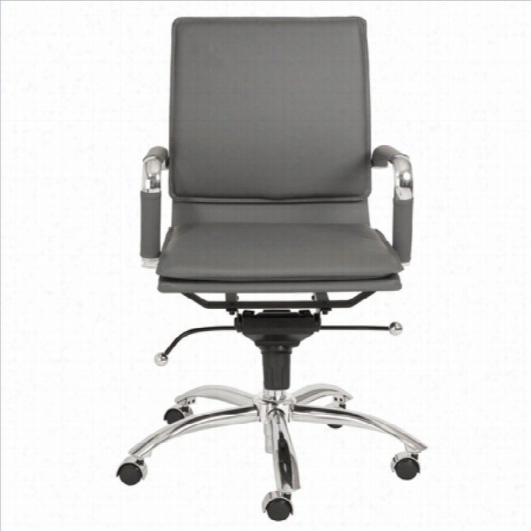 Eurostyle Gunar Pro Low Back Ofice Chair In Gray/chrome