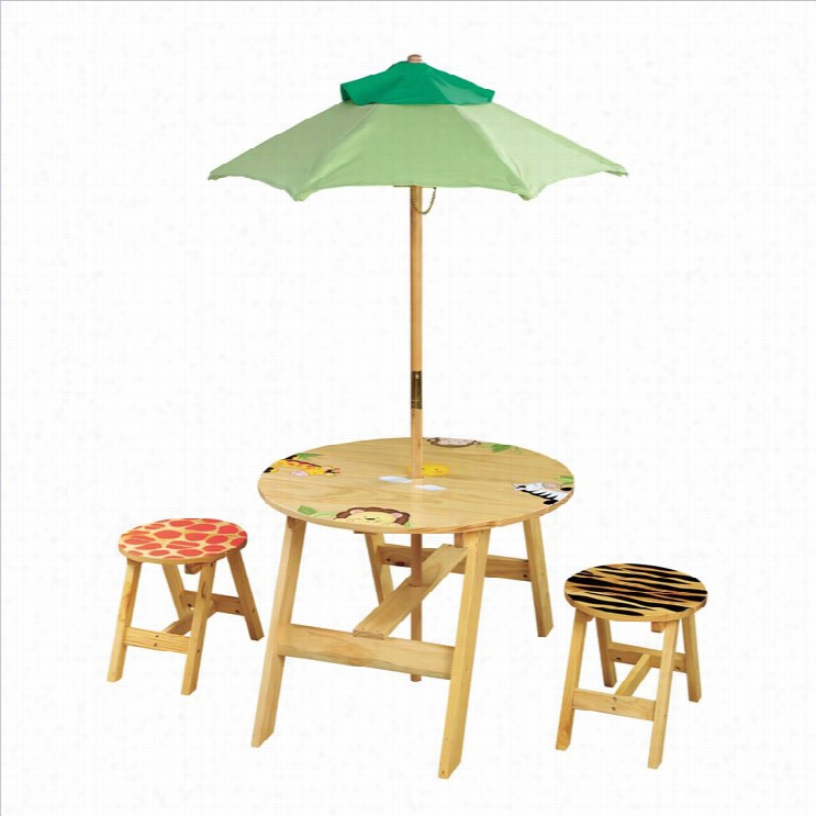 Fantasy Fields Ssunny Safari Outdoor Table And Set Of 2 Chairs