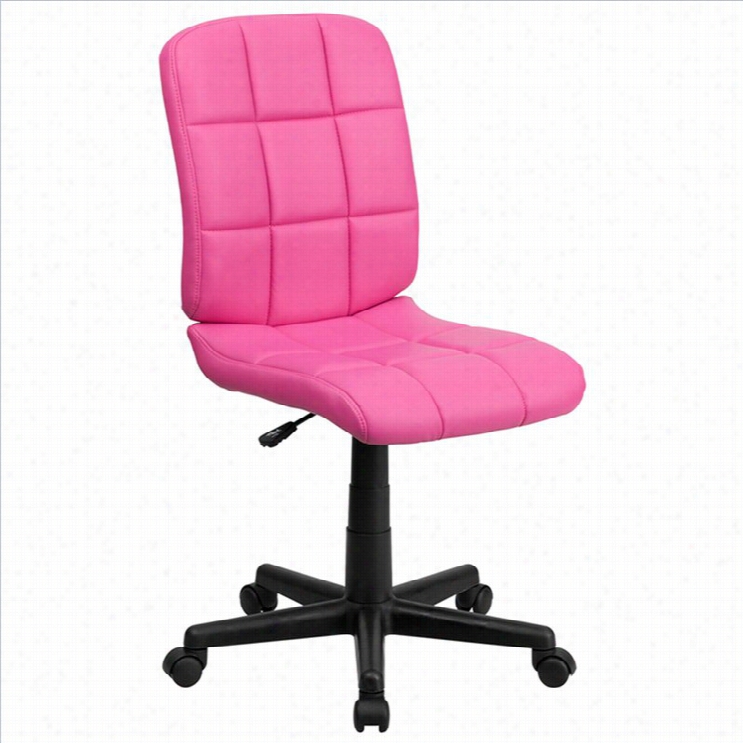 Flash Furniture Mid Back Quilted Task Offfice Chair In Pink