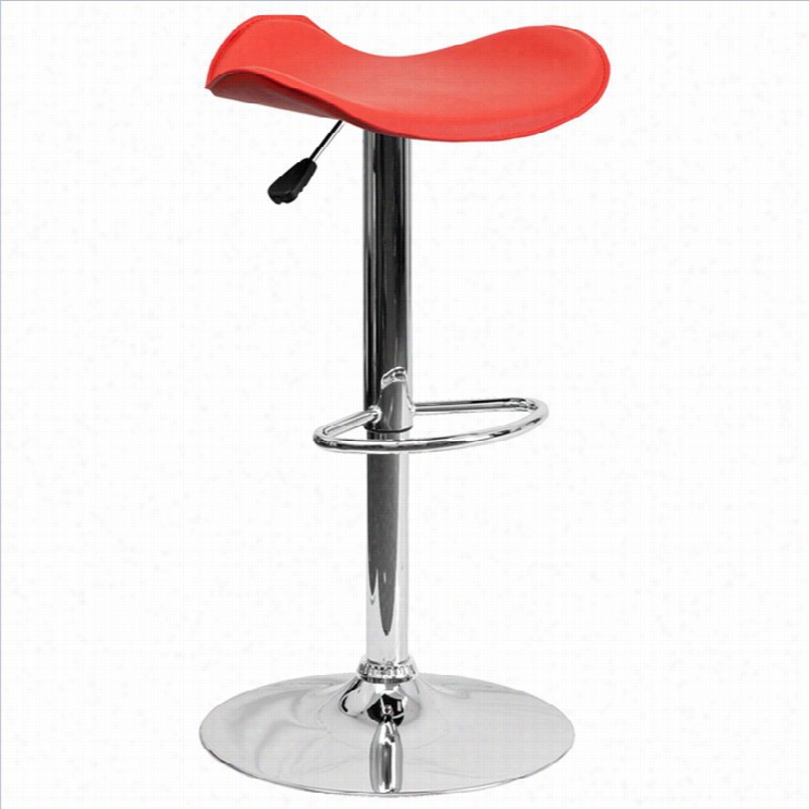 Flash Furniture25 To 33 Contempoorary Adjustable Bar Stool In Red