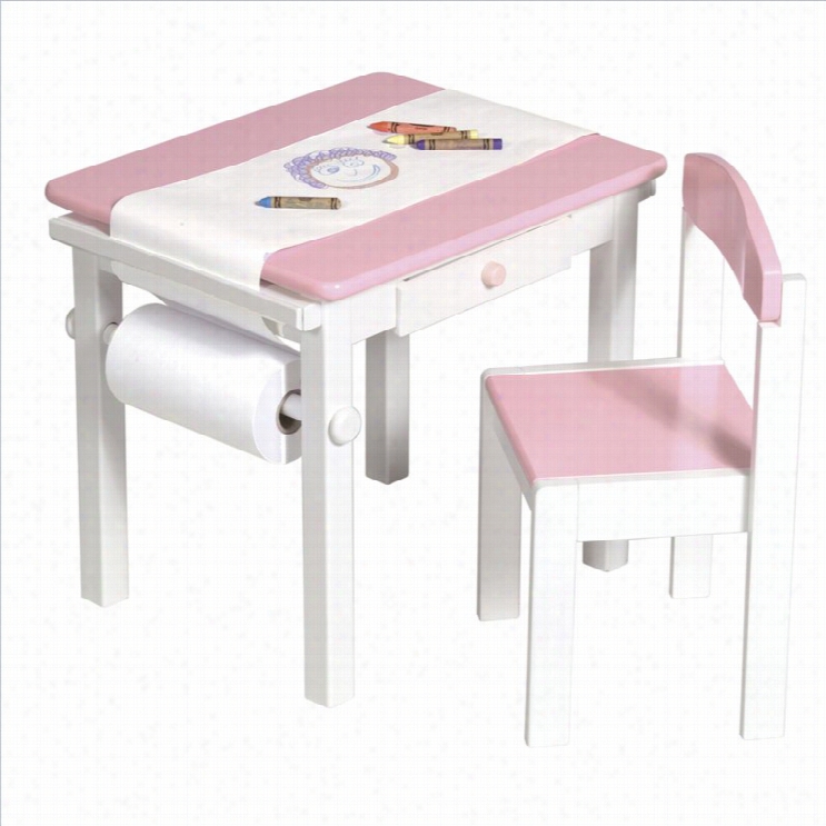 Guidecraft Pink Art Table And Chair Set