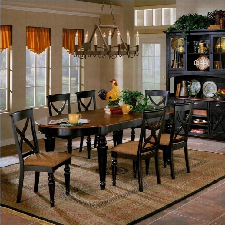 Hillsdale Northern Hsights 7-piece Dining Set In Black Honey