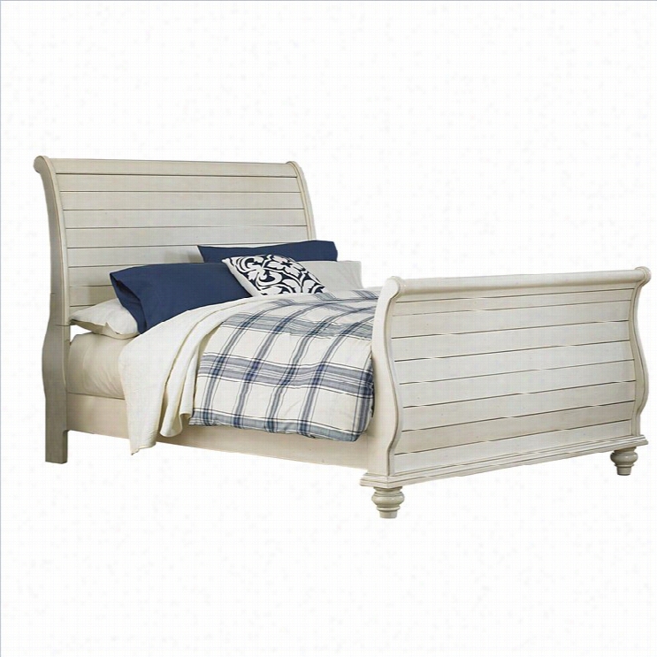 Hillsdale Pine Islland Sleigh Bed In Old White-queen