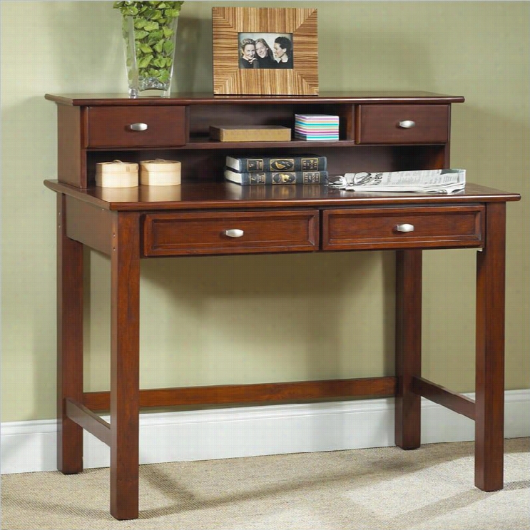 Home Sttyles Equipage Hanover Wood Student Writing Desk With Hutch In Cherry