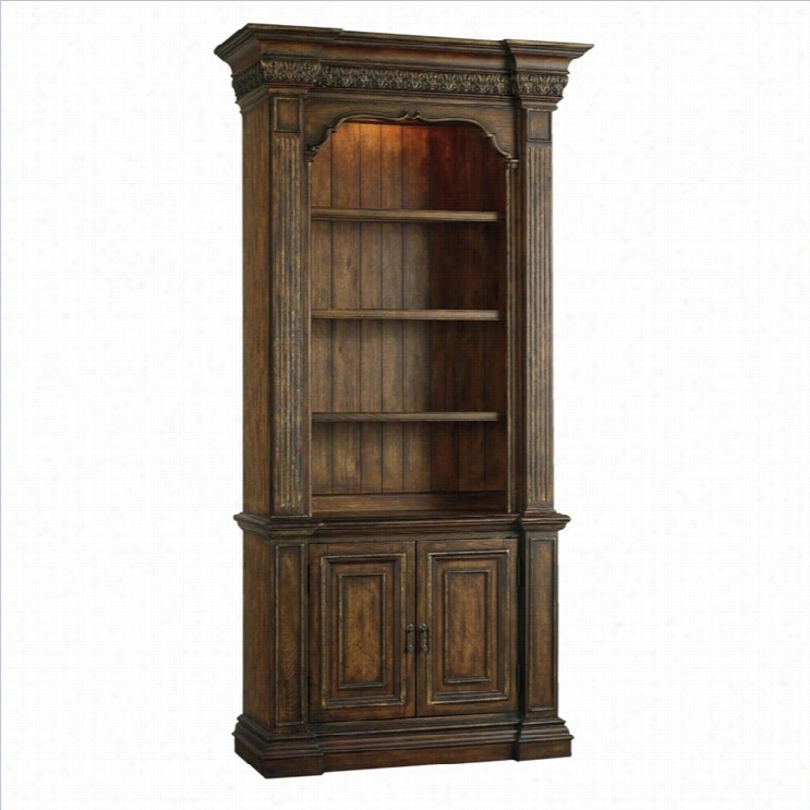 Hooker Furniture Adagio 2-door 4-shelf Bookcase In Rustic Pecan