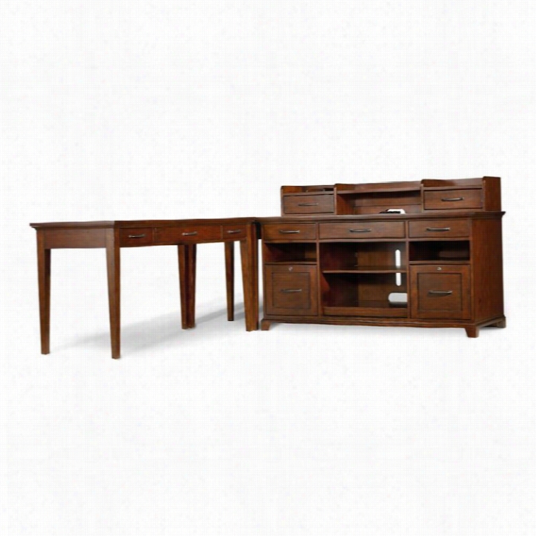 Hooker Furniture Wendover Computer Credenz Aand Hutch In Cherrry