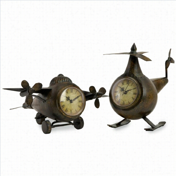 Imax Corporation Lindbergh Aviation Clocks (set Of 2)