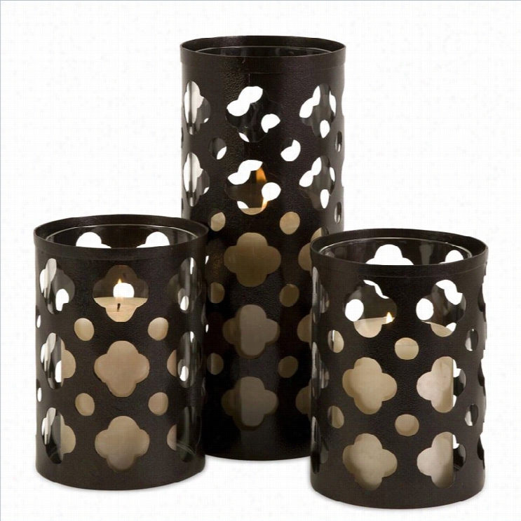 Imax Corporation Norte Cutwork Candle Holders (set Off 3)