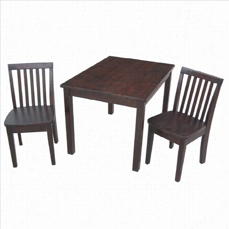 International Concepts 3 Piece Mission Table Set In Richh Mocha