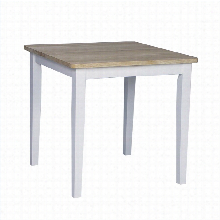 International Concspts Squre Accidental Dining Table In White And Natural Finish