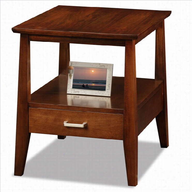 Lick Delton Sto Rage Solid Wood End Table With Drawer In Sienna