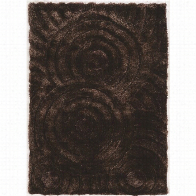 Linon Links 5' X 7' Hand Tufted Circles Shaf Rug In Chocolate