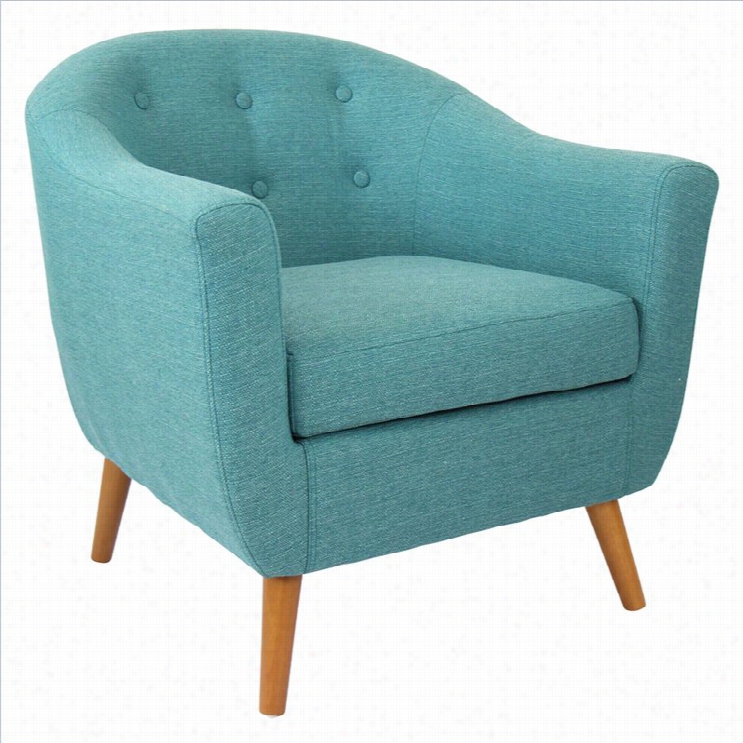 Lumisource Rockwell Tufted Accent Barrel Chair In Blue