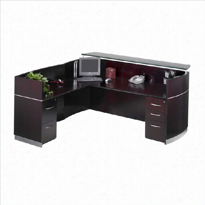 Mayline Napoli 87 Reception Desk In Mhaogany