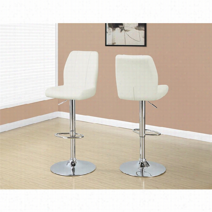 Monarch 26 To 30 Hinder Stool With Baco In Whitea Nd Chrome (set Of 2)