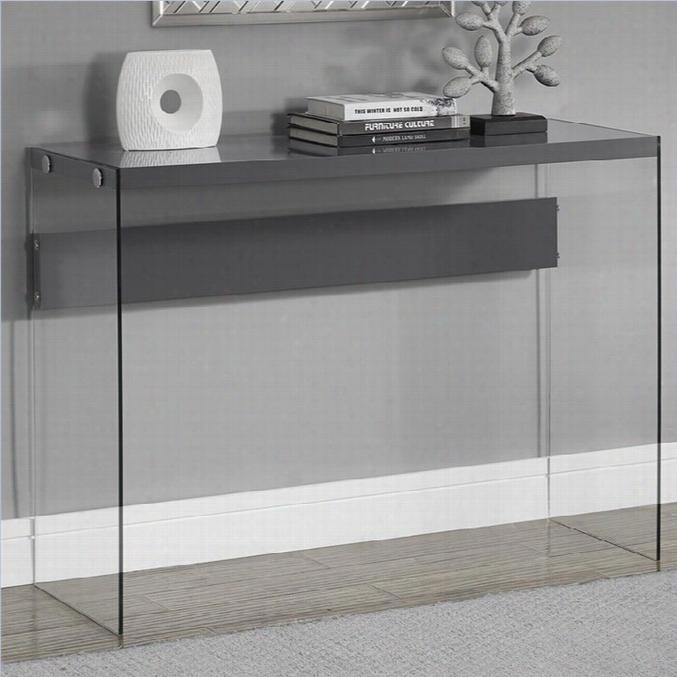 Monarch Hollow-core Sofa Table In Glosys Gray