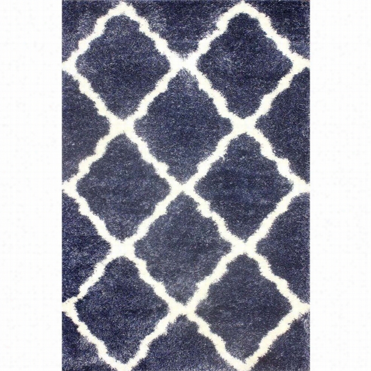 Nuloom 8' X 10' Moroccan Trellis Shag Rug In Denim