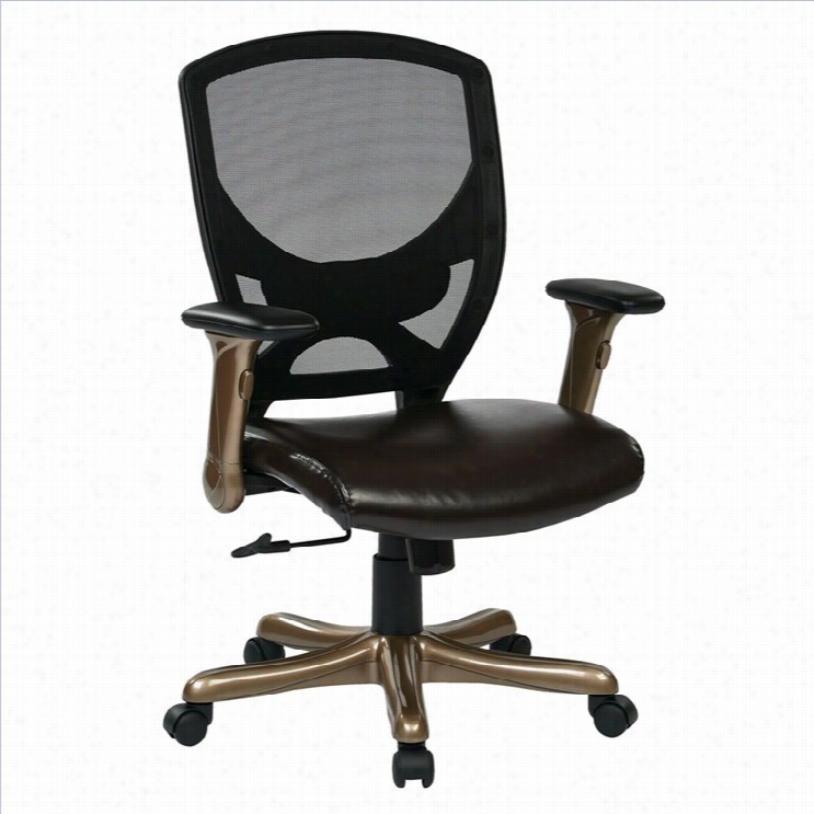 Office Star Emm Series Woven Mesh Back Offcie Seat Of Justice In Cocoa And Black