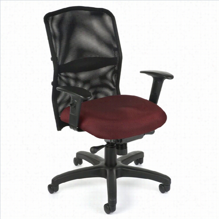 Ofm Airflo Executive Office Cchair In Burgundy