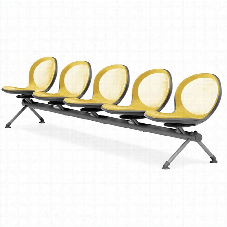 Ofm Net Beam Guest Chair With 5 Seats In Yellow