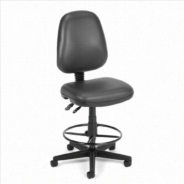 Ofm Stragon Series Computer Task Drafting Office Chair With Drafting Kit In Charcoal