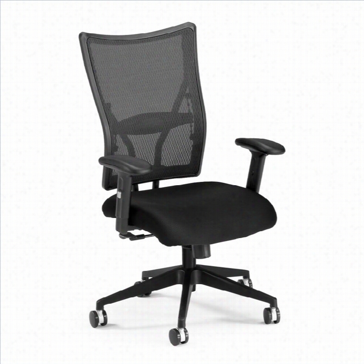 Of Mtalisto Series Executive Mid-back Fabric Mesh Office Chair In Blaack