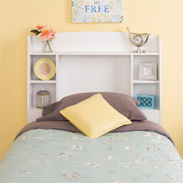 Prepac Astrid Twin Bookcase Headboard In White