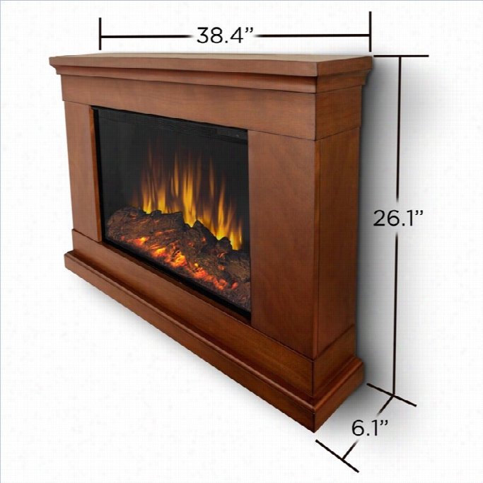 Real Lame Slim Jackson Eelctric Wall Fireplace In Pecan