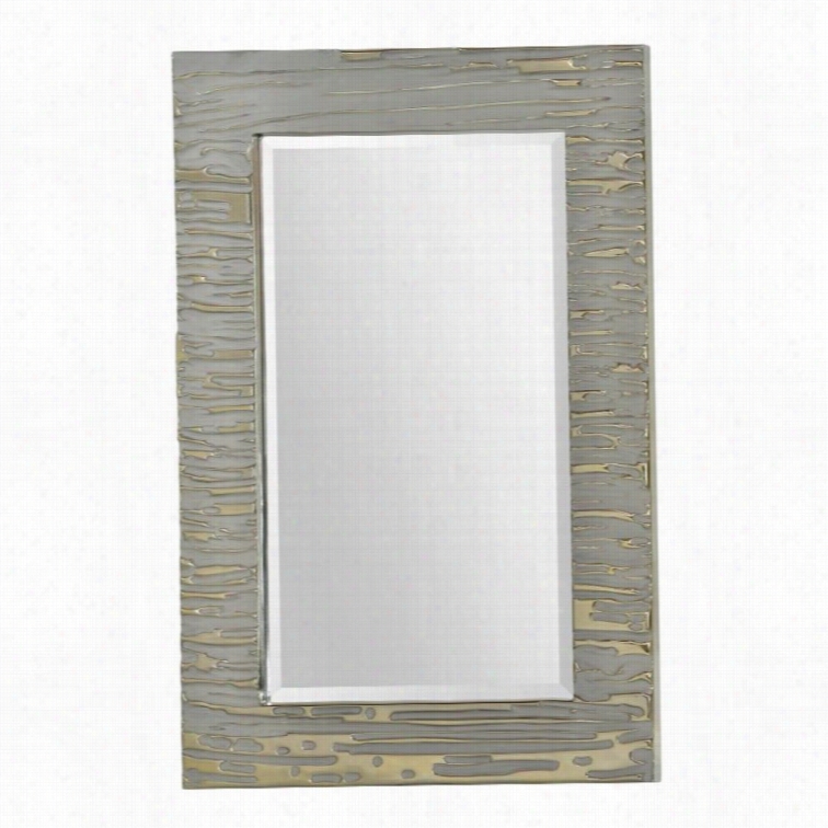 Renwil Fox Trot Mirror In Shiny And Mattee Silver